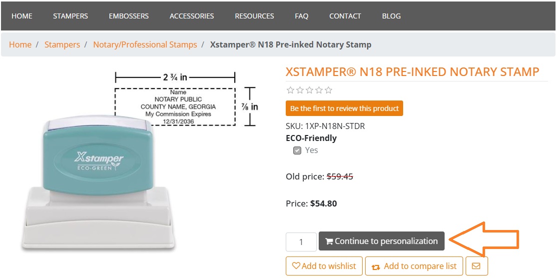 notary stamp order